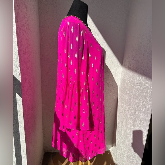 Lilly Pulitzer Amory Silk Dress RazBerry Metallic Size 16 NWOT EUC - Picture 6 of 14